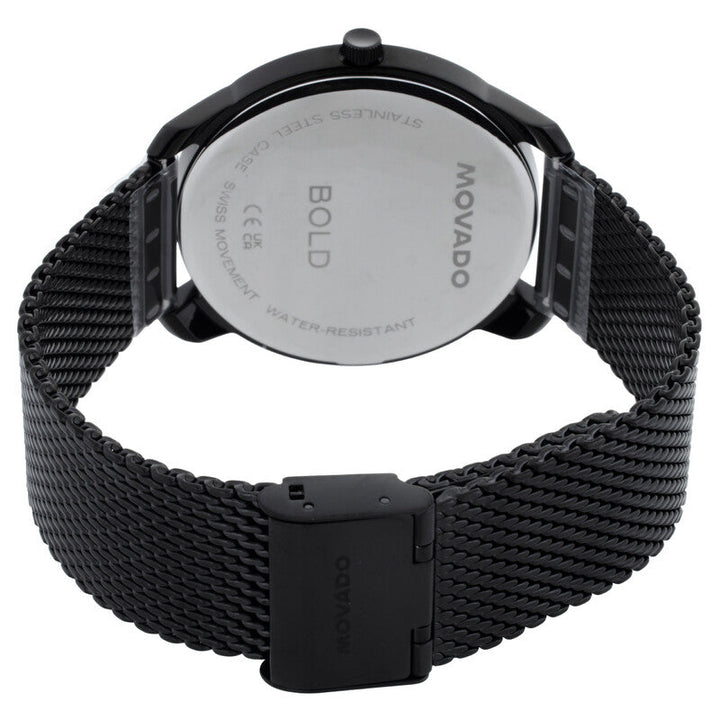 Bold Black Sunray Dial / Black Stainless Steel Mesh Bracelet Black Dial