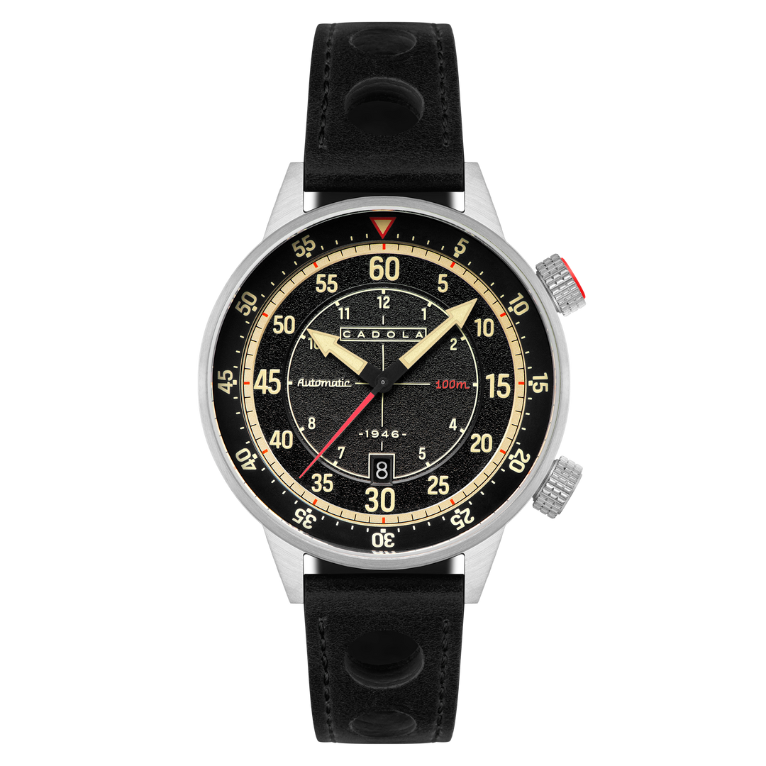 Rally Timer Automatic Black / Leather | Black Dial