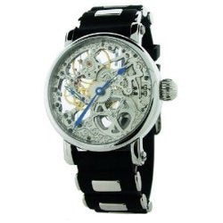 Skeleton Series black steel/silver Silver Dial