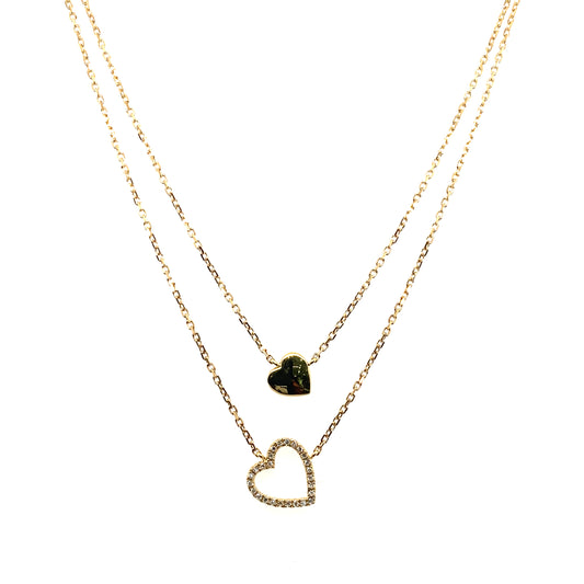 Two Hearts Diamond Necklace