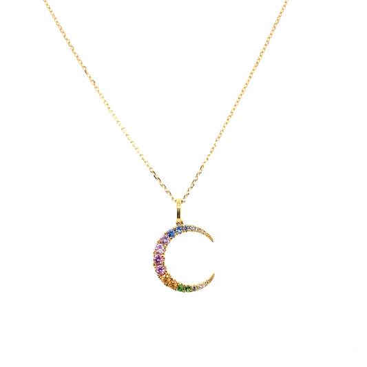 Rainbow Crescent Necklace