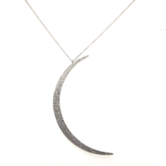 Waning Crescent Diamond Necklace