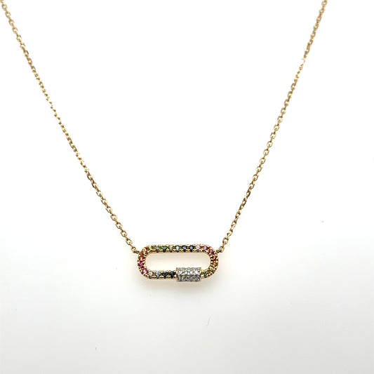 Rainbow Paperclip Necklace