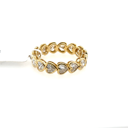 18K Yellow Gold Infinity Diamond Heart Ring