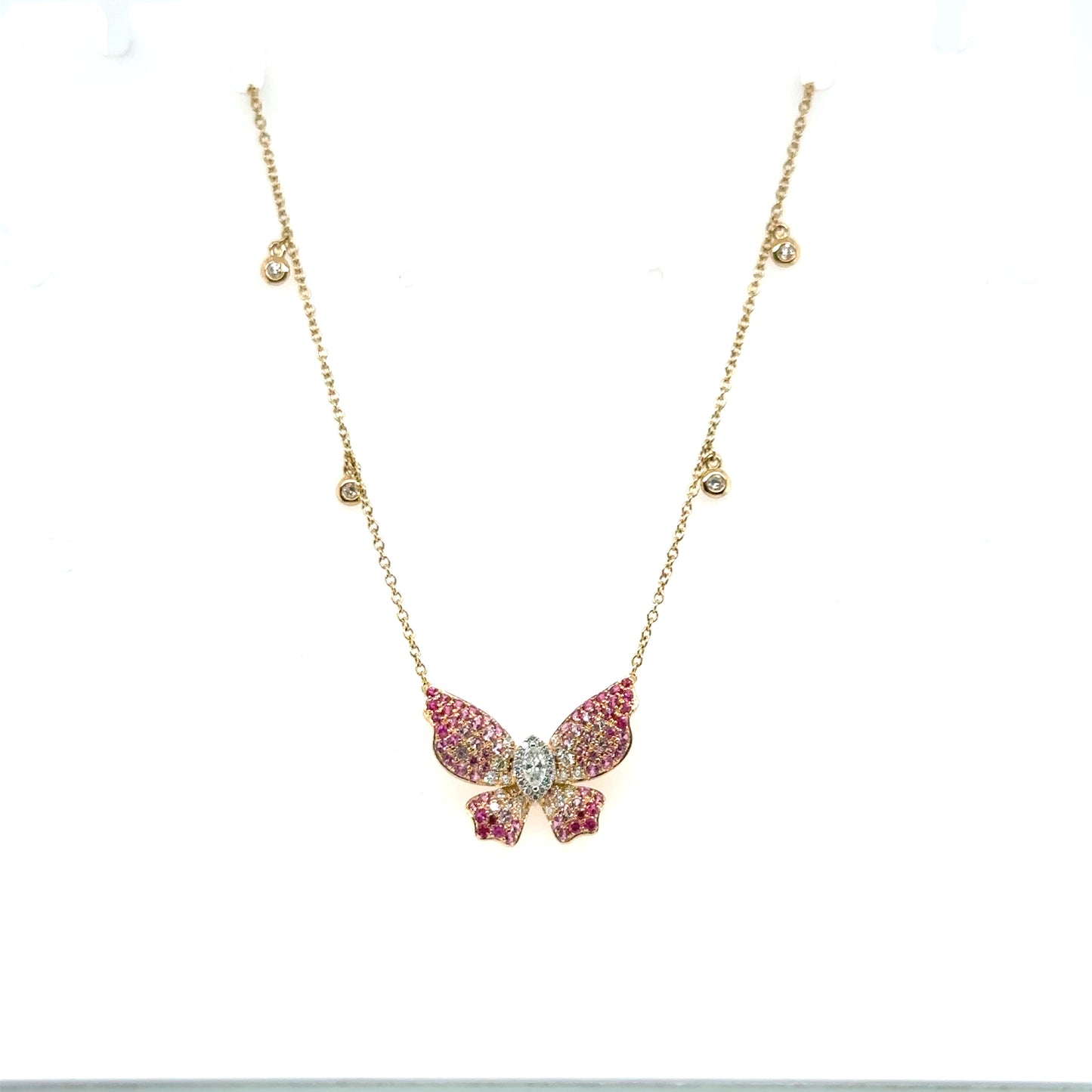 Pink Butterfly Necklace