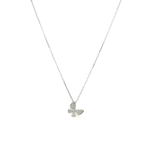 Floating Diamond Butterfly Necklace