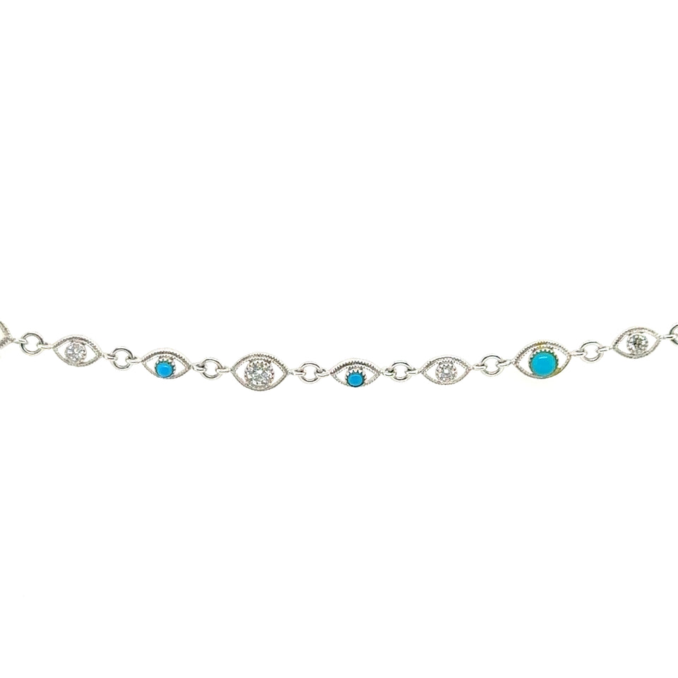 Turquoise Diamond Bezel Bracelet