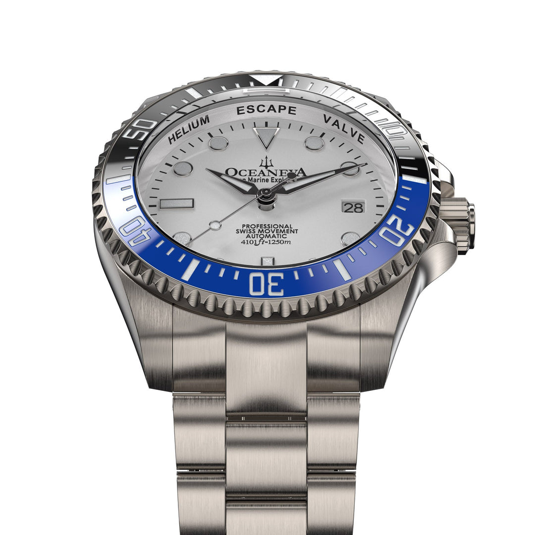 TITANIUM Deep Marine Explorer II Black/Blue Bezel | White Dial
