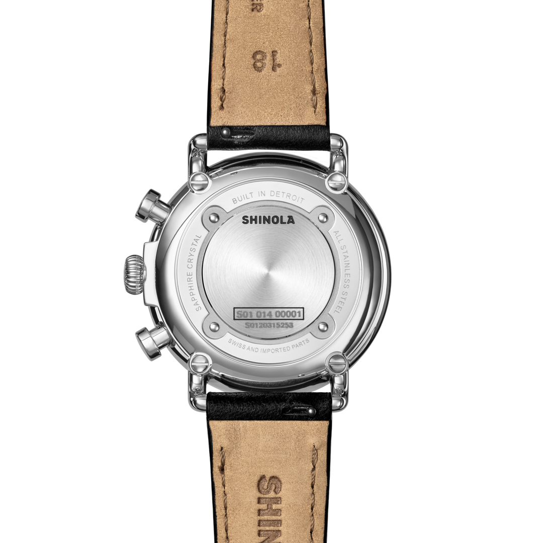 Runwell Chronograph Watch Black Dial / Black Leather Strap Black Dial