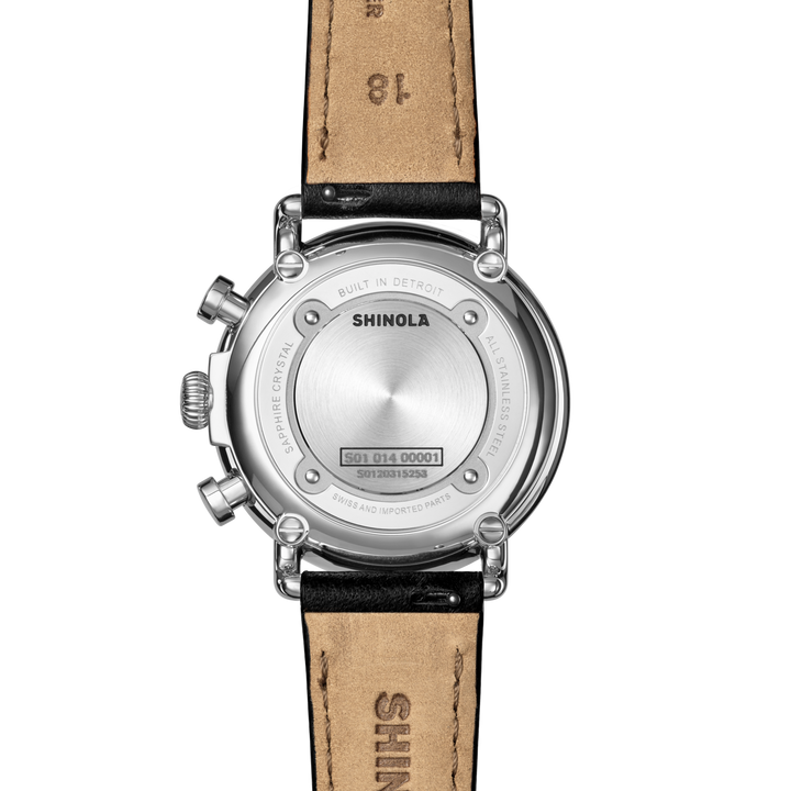 Runwell Chronograph Watch Black Dial / Black Leather Strap Black Dial