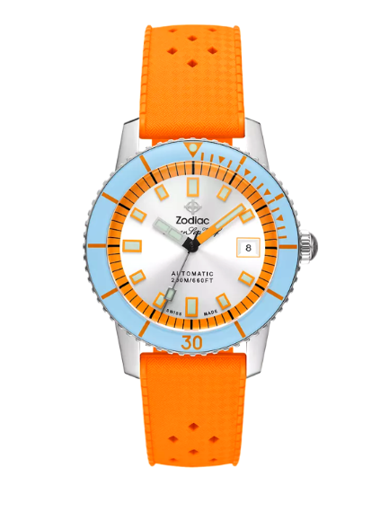 Super Sea Wolf Compression Rubber Strap | Silver Dial