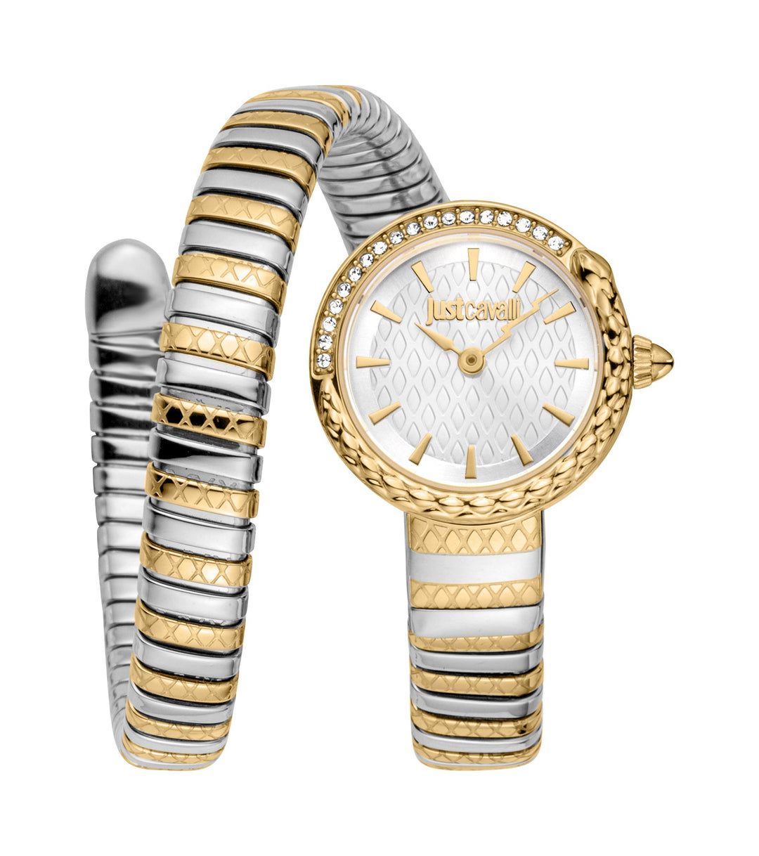 Just Cavalli 22mm / Silver and Gold / Silver | Silver Dial