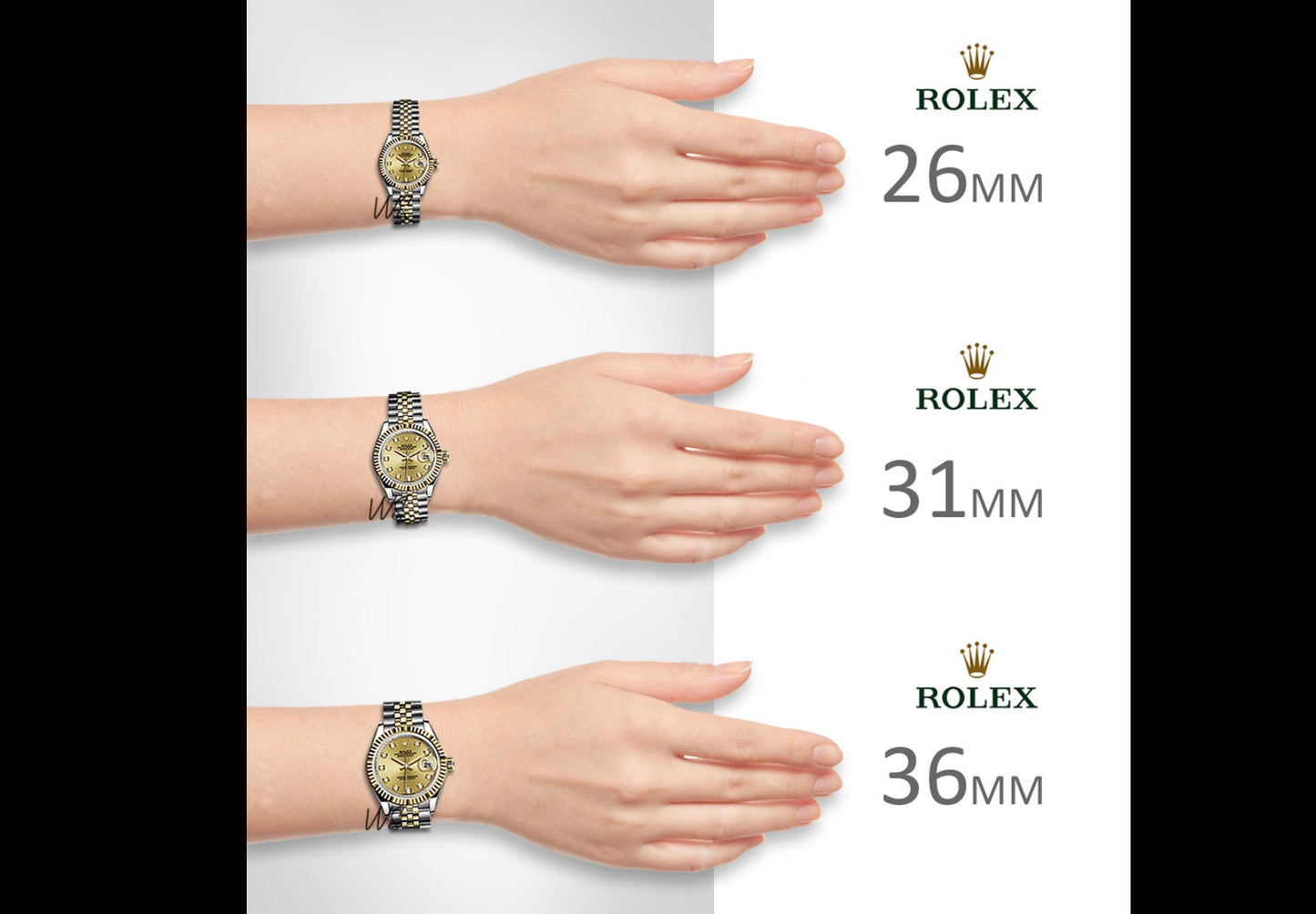 Rolex Steel and Yellow Gold Datejust 31 - Diamond Bezel - Green Vignette Diamond Dial - Jubilee Bracelet