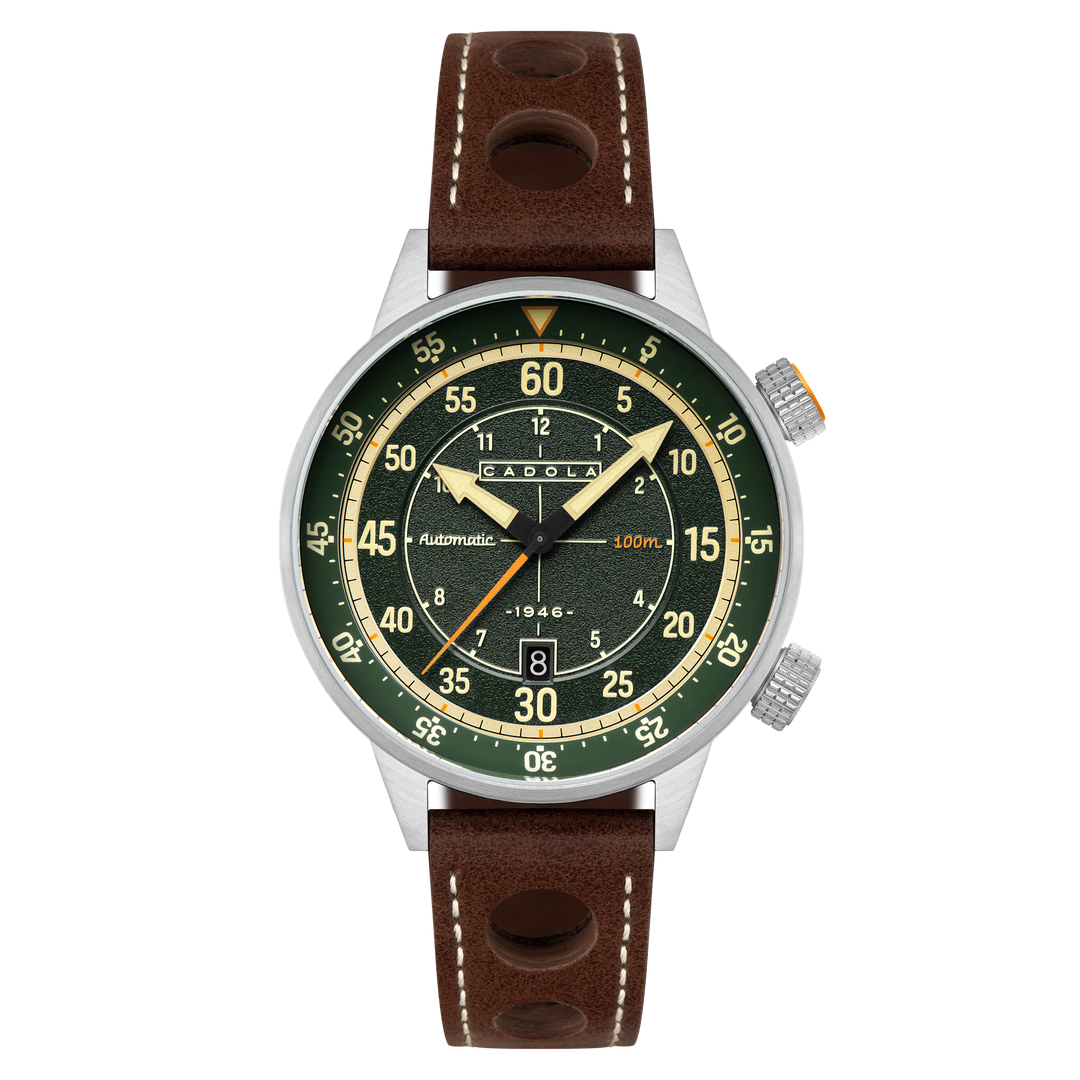 Rally Timer Automatic Green / Leather | Green Dial