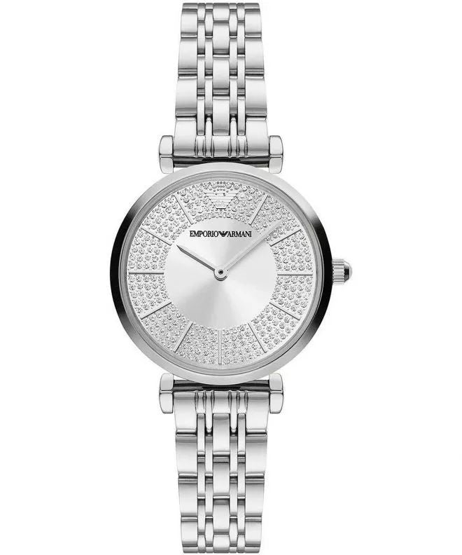 Gianna T-bar Crystal Pave Silver Dial / Stainless Steel Bracelet Silver Dial