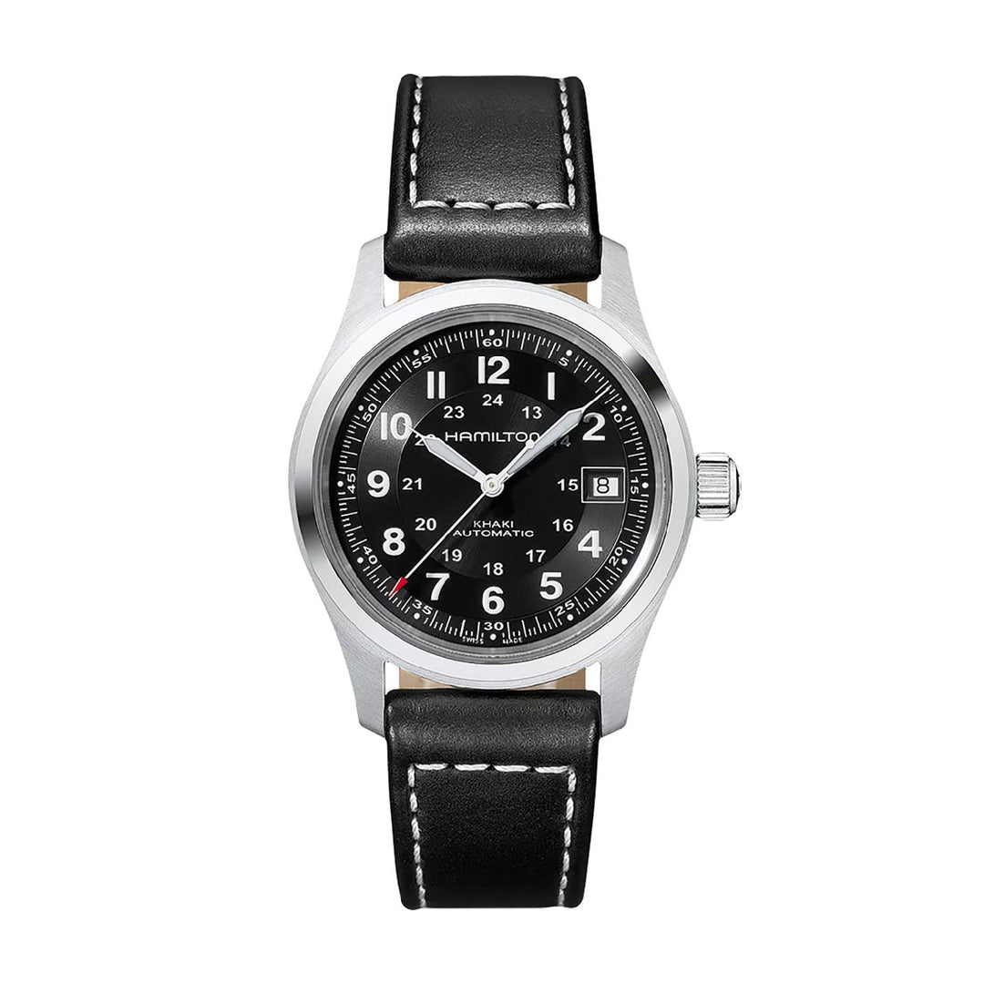 KHAKI FIELD Black / Leather Black Dial