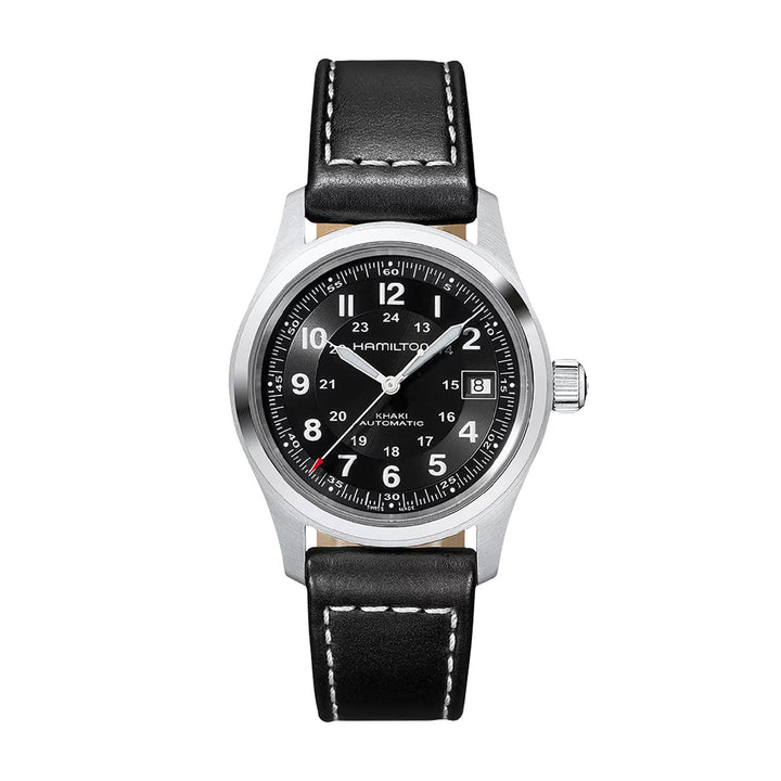 KHAKI FIELD Black / Leather Black Dial