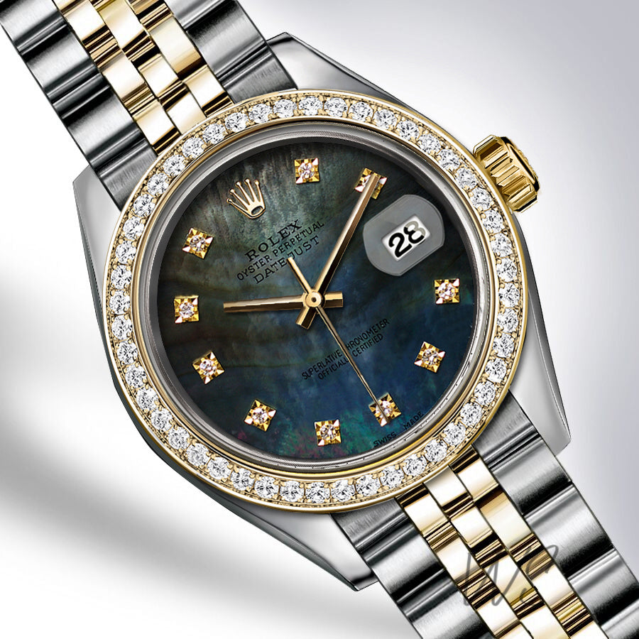 Rolex - Stainless Steel and Yellow Gold Datejust - Diamond Bezel - Ocean Mother of Pearl Diamond Dial - Jubilee Bracelet