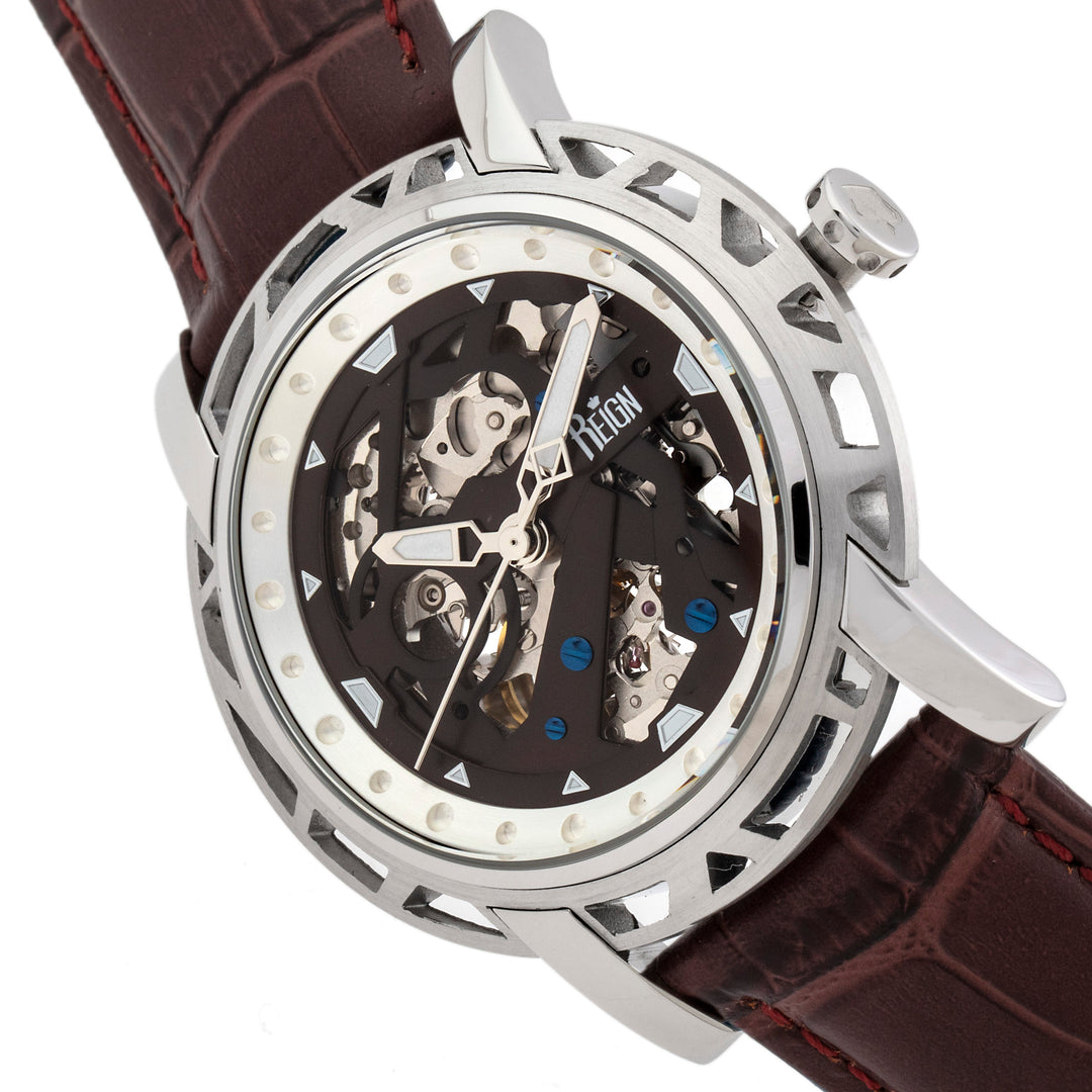Stavros Silver/Dark Brown | Brown Dial