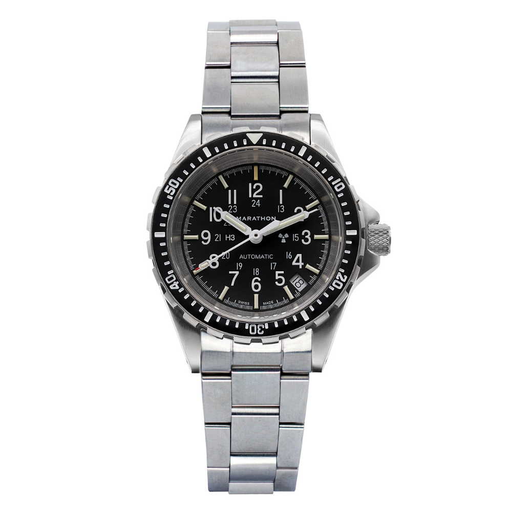 Divers Auto Medium Search and Rescue Black NGM/Steel Bracelet Matte Black Dial