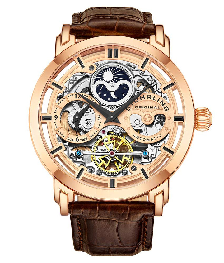 Legacy Rose Gold Dial/ Brown Leather Black