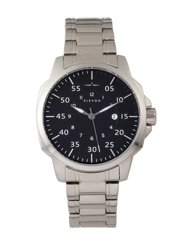 Hughes Watch w/ Date Silver/Black | Black Dial