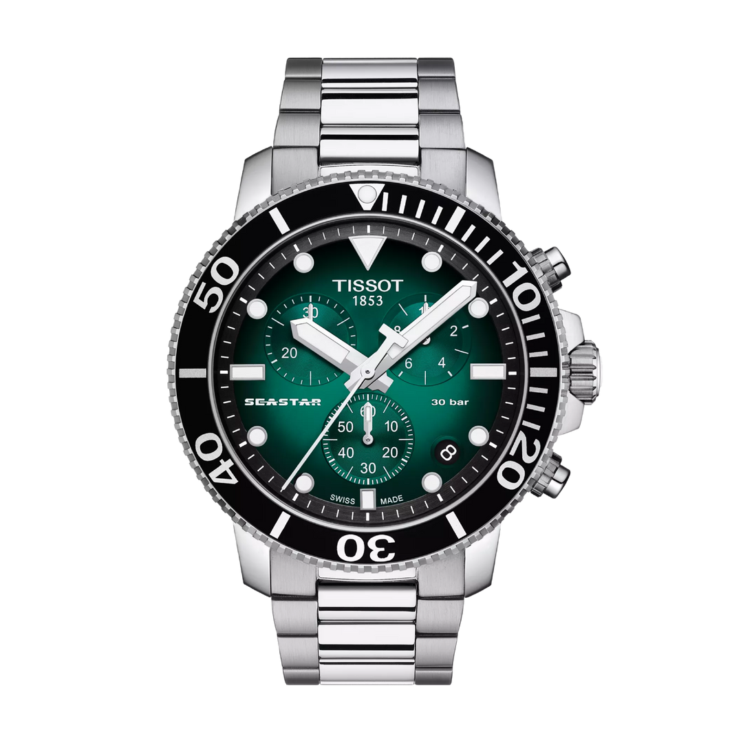 Seastar 1000 Chronograph Green / Stainless Steel | Green Dial