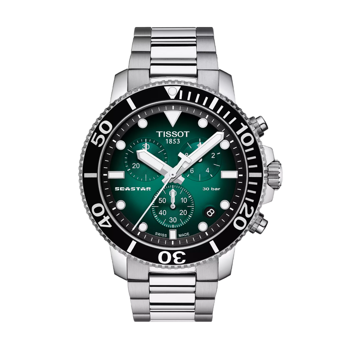 Seastar 1000 Chronograph Green / Stainless Steel | Green Dial
