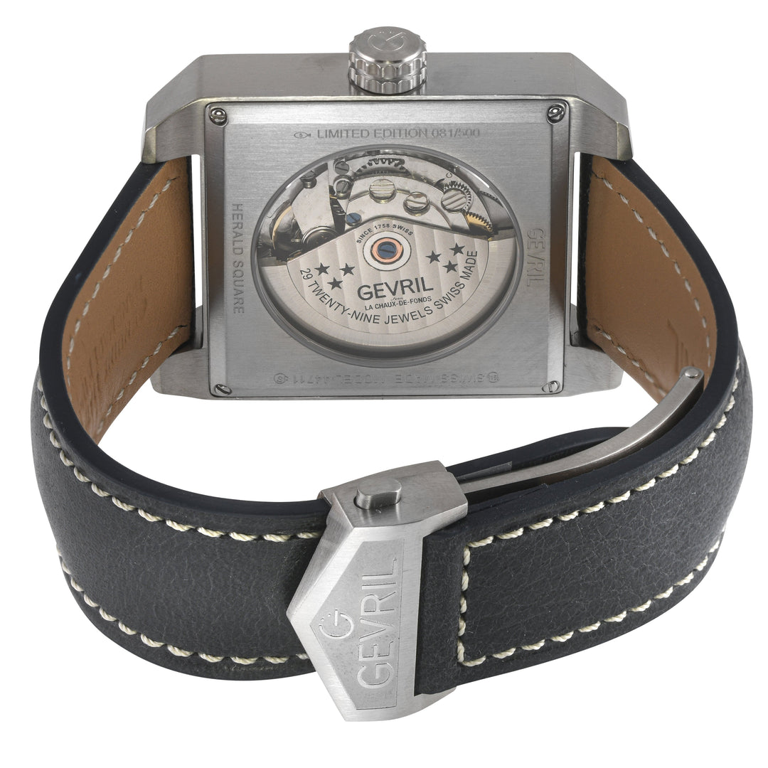 Herald Square Blue Dial / Black Leather Strap Blue Dial