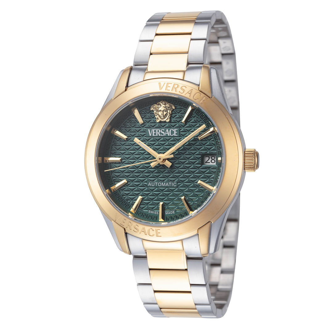 Greca 35mm / Green / Silver and Gold | Green Dial