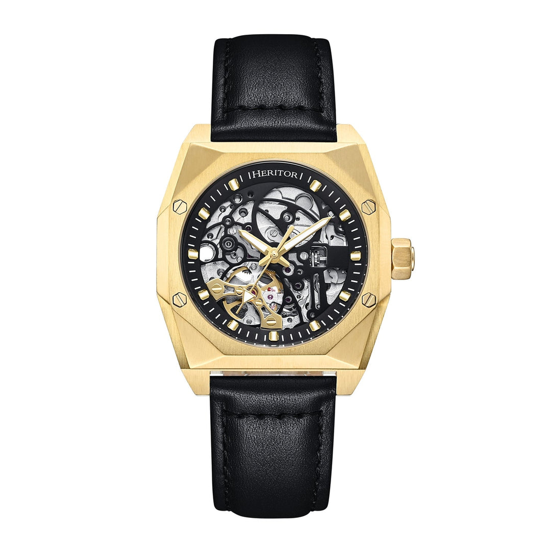 Elliott Gold / Leather | Black Dial