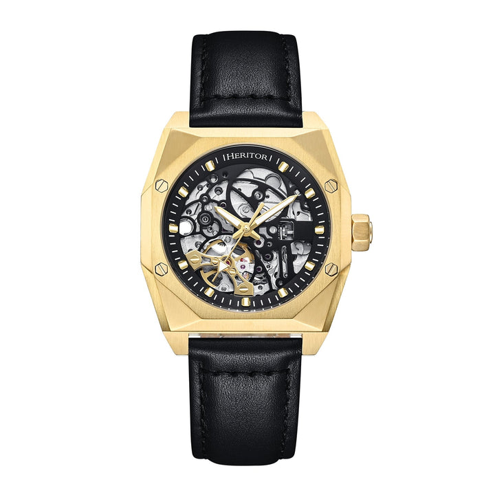 Elliott Gold / Leather | Black Dial