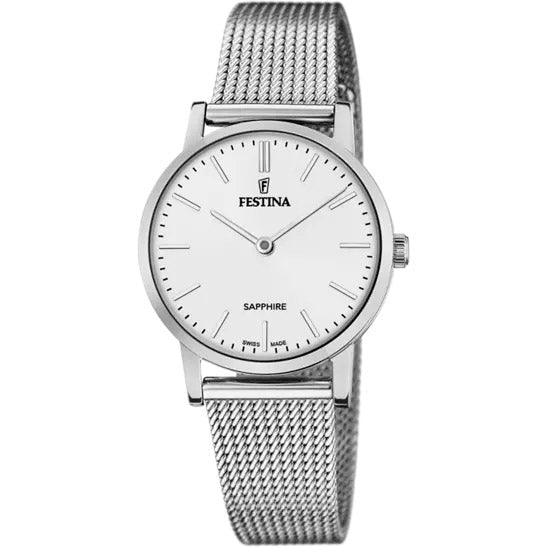 Swiss Made White / Stainless Steel White Dial