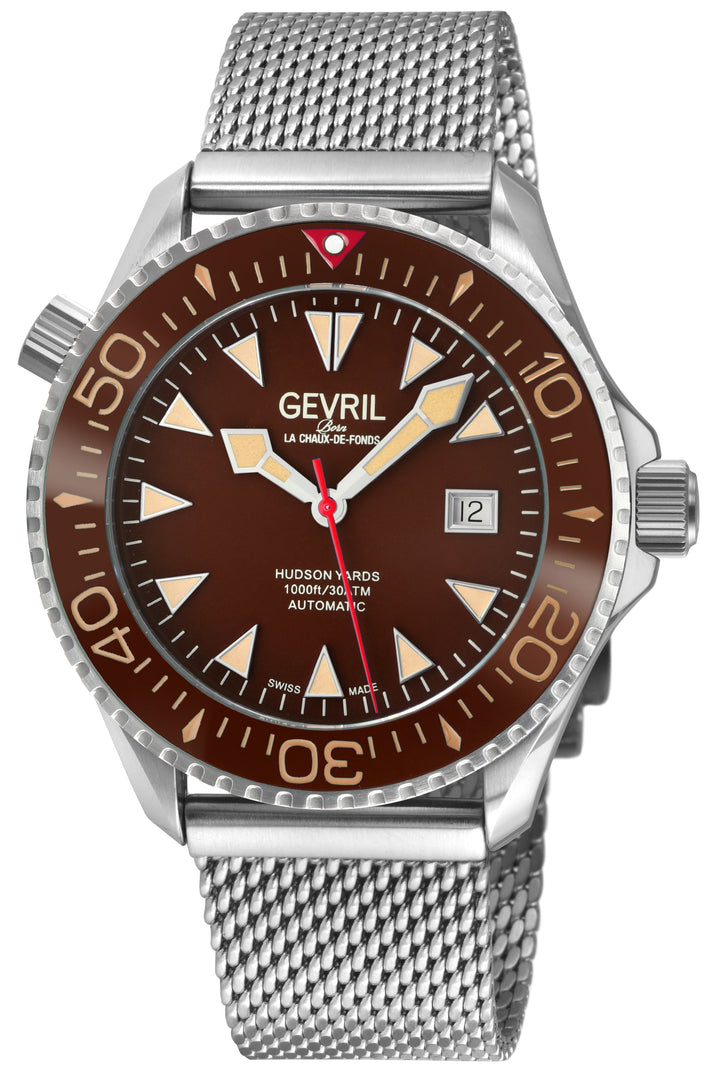Hudson Yards Swiss Automatic SW200 - Date display Diver watch, Brown Ceramic bez
