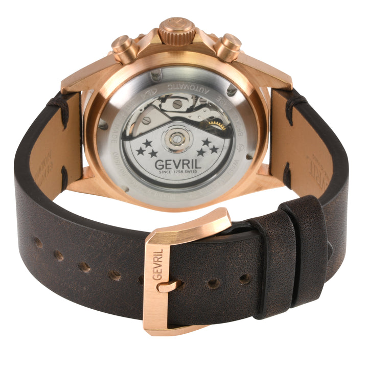 Wall Street - Bronze Gevril Swiss Automatic, Bronze case, Unidirectional Rotatin