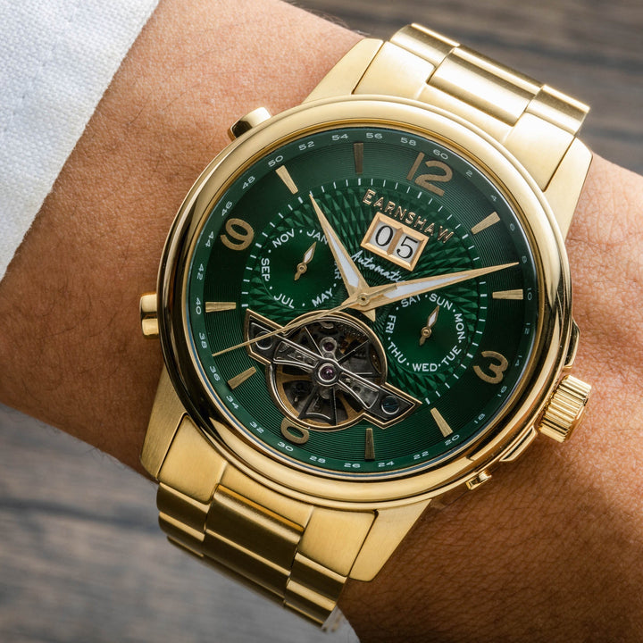 City Of London Marylebone Grand Date Calendar Open Heart Automatic Green / Stain