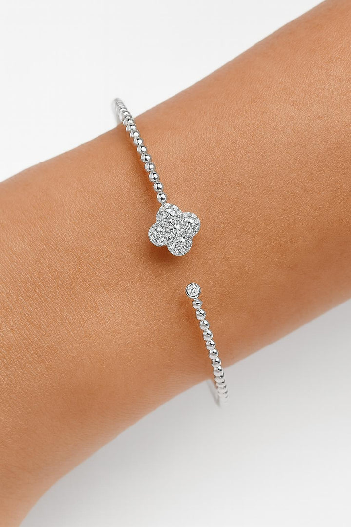 Beaded Diamond Clover Cuff