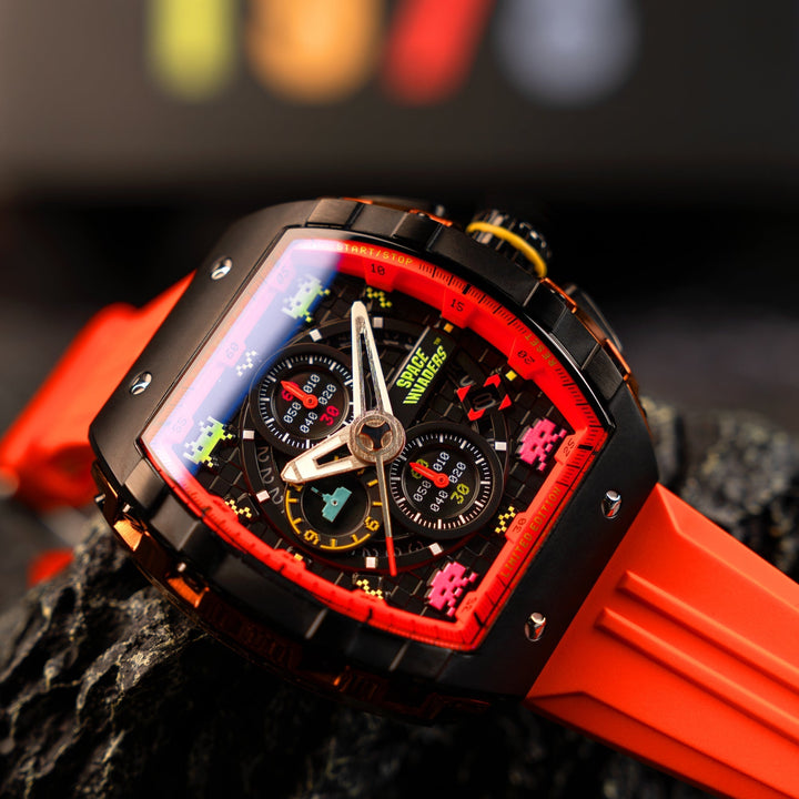 Magellan Chronograph Space Invaders Limited Edition Black / Rubber | Black Dial