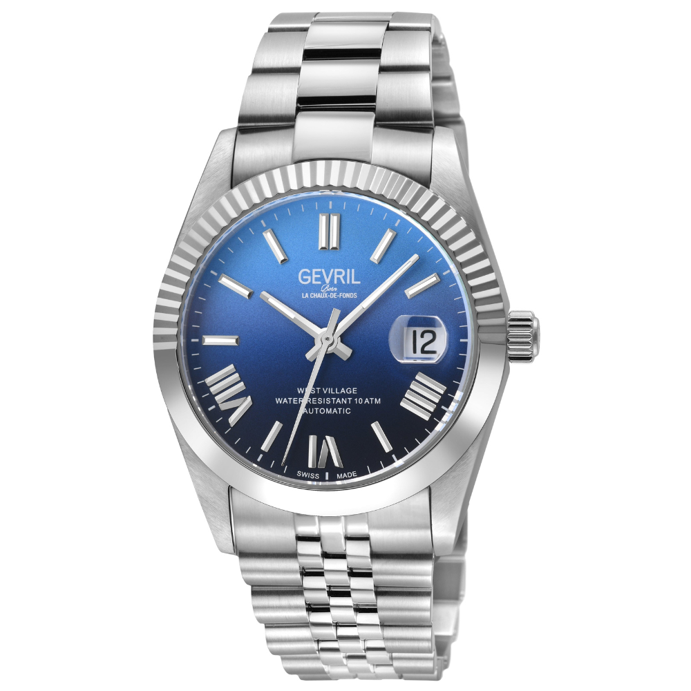 West Village Fusion Elite Gevril Sellita SW200 Swiss Made Automatic Watch Cobalt