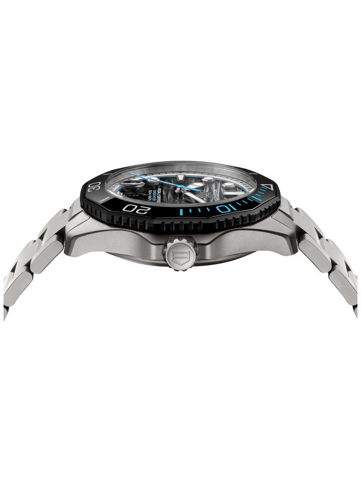 Aquaracer Professional Black and Grey Dial / Titanium Bracelet Two Tone Black an