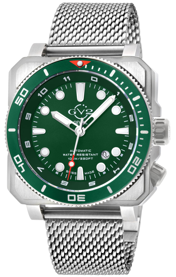 XO Submarine Sellita SW200 rotating bezel Green Diver, Mesh