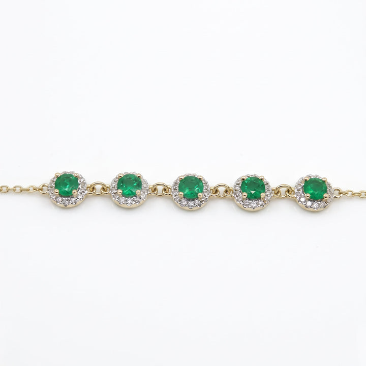 Emerald Halo Station Bracelet