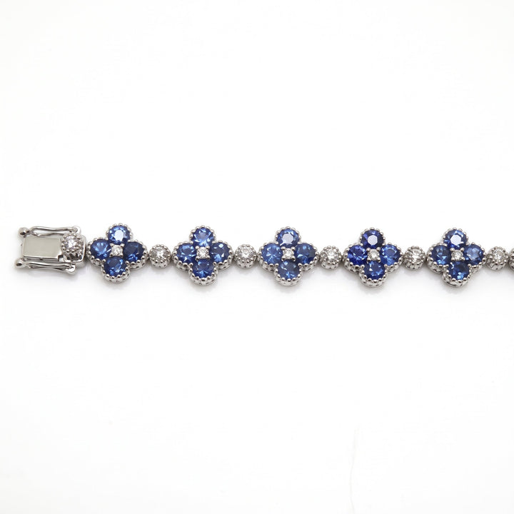 Sapphire Clover Tennis Bracelet