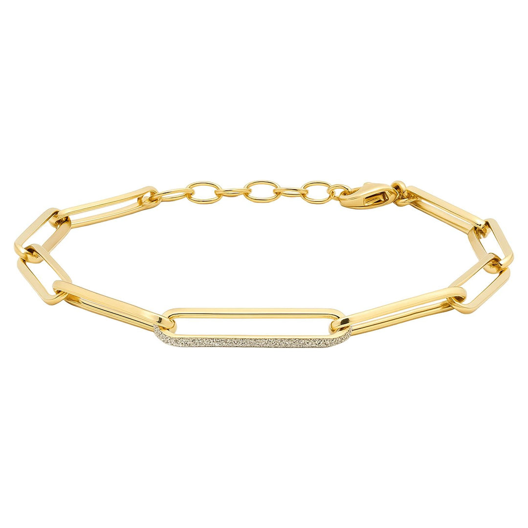 Diamond-Dusted Paperclip Bracelet