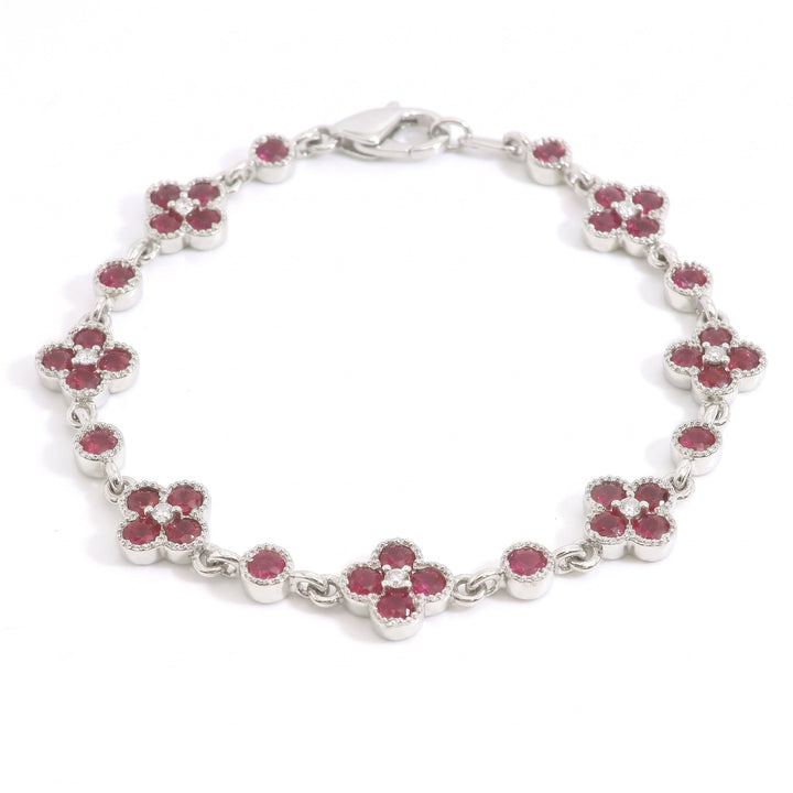 Ruby Clover Bracelet