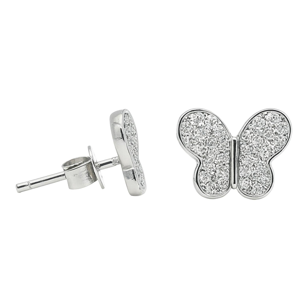 Diamond Butterfly Studs