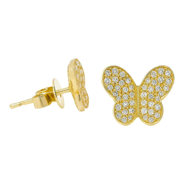 Diamond Butterfly Studs