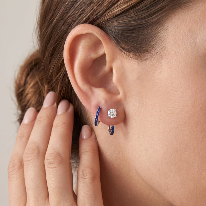 Diamond Studs with Sapphire Jackets