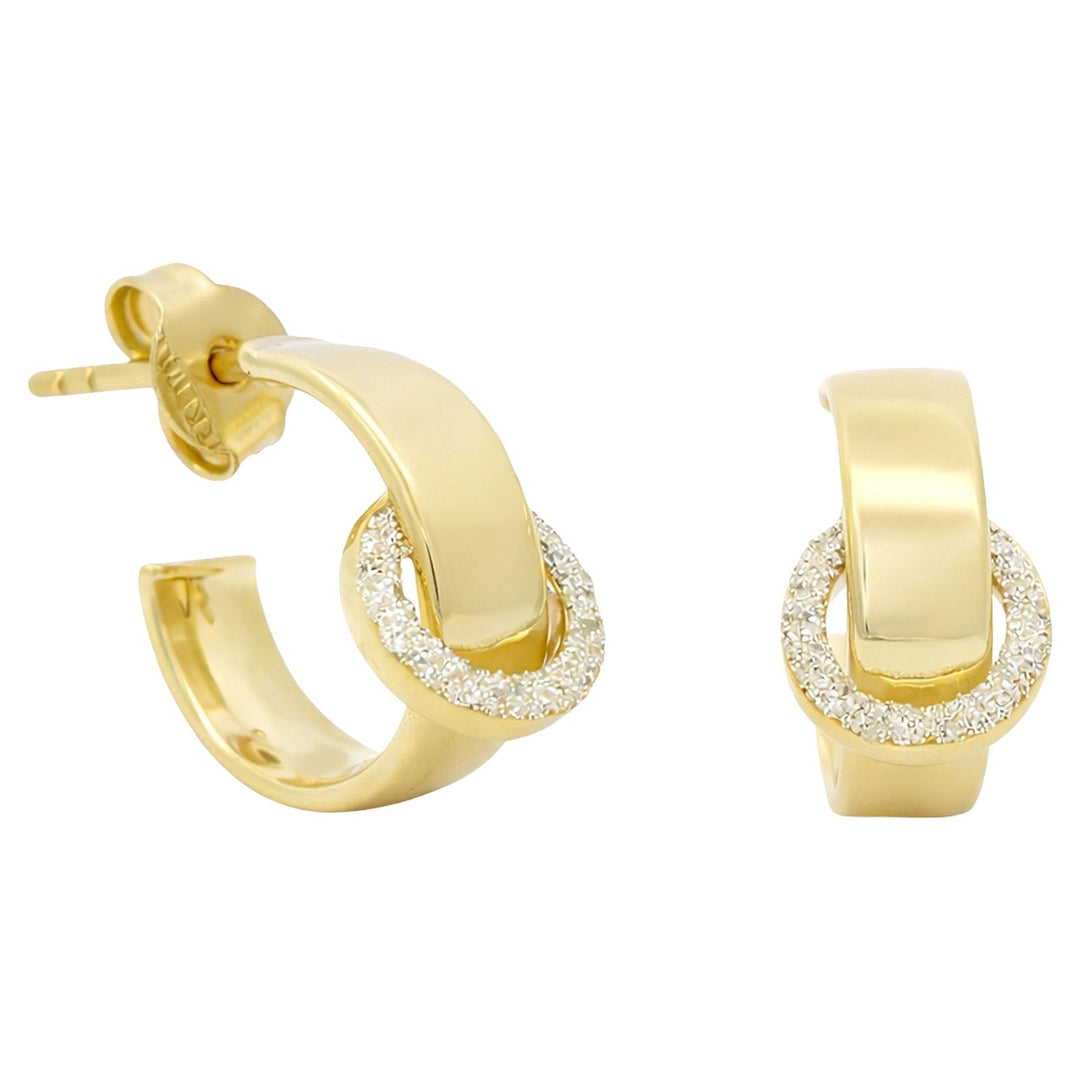 Diamond Dust Oval Link Huggie Earrings