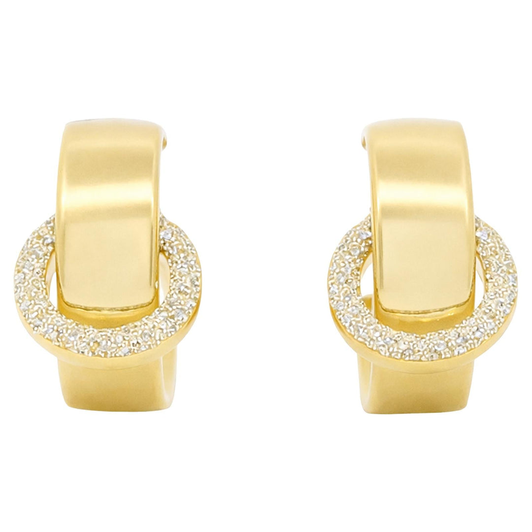 Diamond Dust Oval Link Huggie Earrings